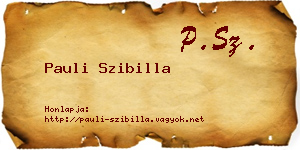 Pauli Szibilla névjegykártya